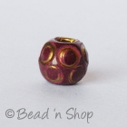 Dark Maroon Brass Bead with Circular Designs